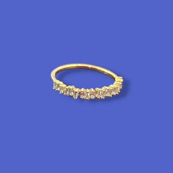 Melanie Auld Baguette Shift Ring Gold Vermeil Ring Size 5 Pinky Ring - Picture 1 of 11